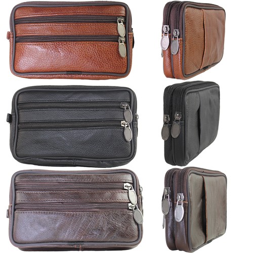 Leather waist bag - waist,